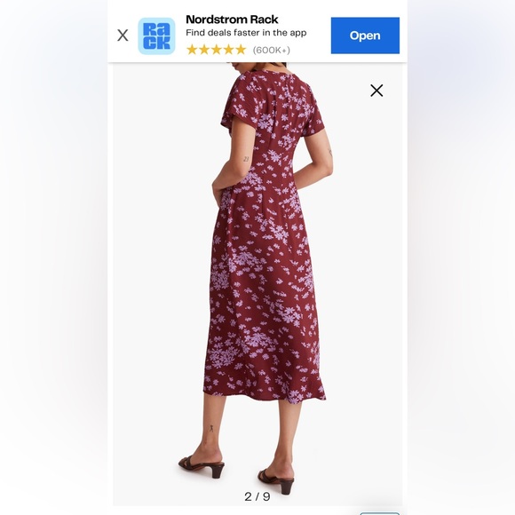 Madewell V-Neck Flutter-Sleeve Midi Dress NWT - Picture 7 of 7